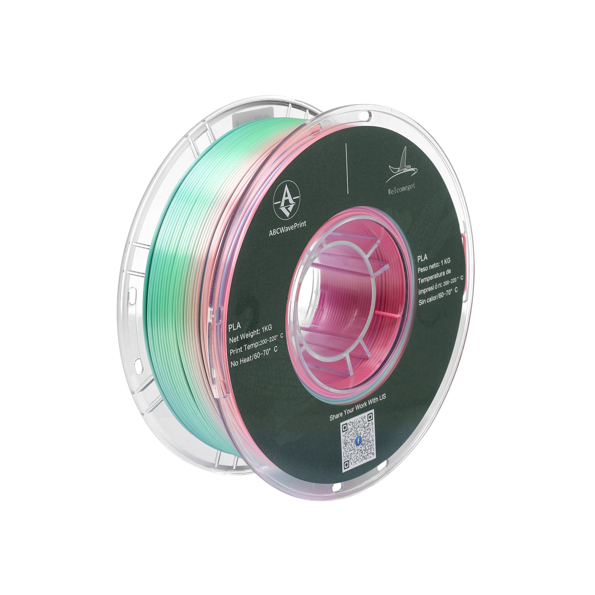 PLA 3D Printer Filament Bundle, Dimensional Accuracy +/- 0.02 mm, 16 x 1 kg Spool(35.2lbs), 1.75 mm，Black White Grey Red Green Blue Yellow Purple Silver Transparent Pink Orange Wood Brown