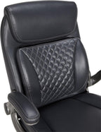 Amazon Basics Ergonomic Executive Office Chair with Adjustable Lumbar Support, Flip-up Arms, Height Adjustable, 360° Rolling Swivel, Computer Desk Chair, Grey Leather