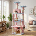 PAWZ Road Flower Cat Tree 72" Cat Tower with Condos&Hammock for Large Cats
