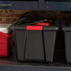 IRIS USA 6-Pack 54 Quart Storage Bins with Lids, Black