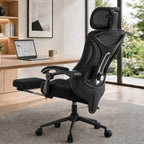 CYKOV Ergonomic Office Chair with Footrest, Reclining Mesh Back, 350 Lbs
