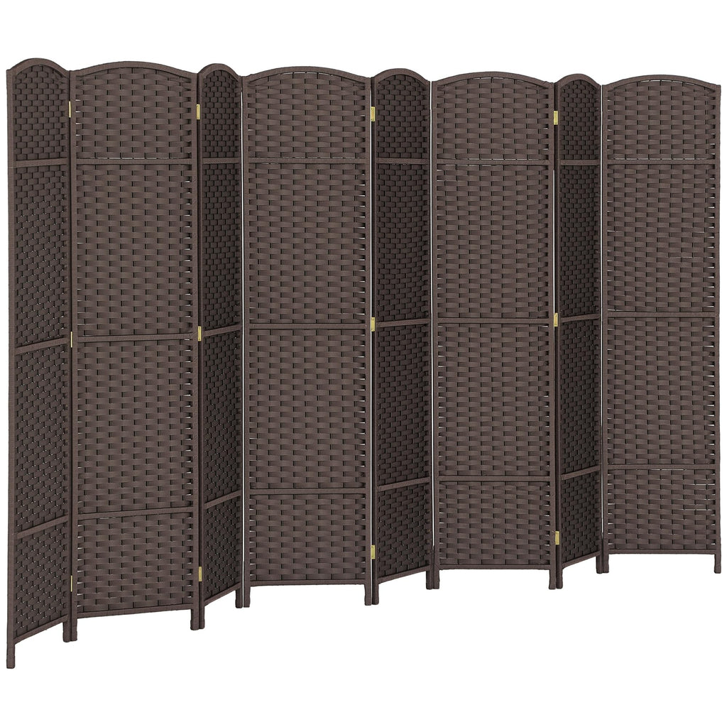 HOMCOM Room Divider 8 Panel Folding Privacy Screen 5.6' Tall Nature Wood