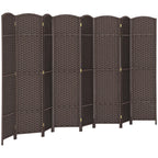 HOMCOM Room Divider 8 Panel Folding Privacy Screen 5.6' Tall Nature Wood