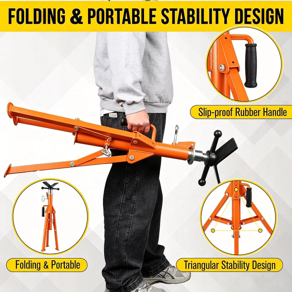 2PCS Pipe Jack Stand, 2500LB Carbon Steel Heavy Duty Pipe Stand,