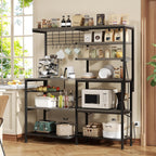 L-Shaped Bakers Rack with Power Outlets