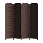 HALLYBEE Room Divider Panel,8 Panel Partition Room Dividers, Dark Mocha