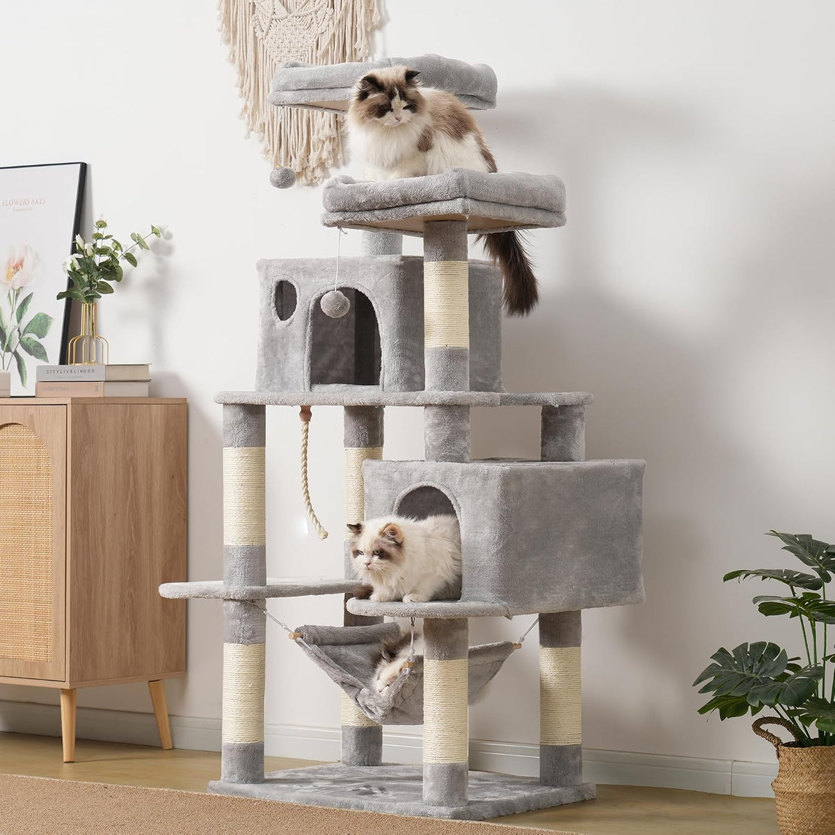 Hey-brother Cat Tree Tower with Sisal Scratching Posts, Big Condo, MPJ020W