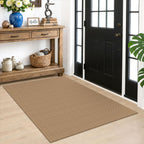 EARTHALL Woven Area Rugs 6x9 Ft Washable Living Room Rugs Non Slip Rubber Backed Dining Room Rug Braided Bedroom Rugs Indoor Floor Carpet for Living Room, Bedroom, Dining Room, Beige/Ivory