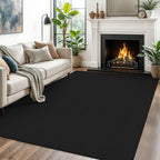 EARTHALL Woven Area Rugs 6x9 Ft Washable Living Room Rugs Non Slip Rubber Backed Dining Room Rug Braided Bedroom Rugs Indoor Floor Carpet for Living Room, Bedroom, Dining Room, Beige/Ivory