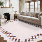 GarveeHome 5x7 Washable Area Rug Checkered Rug for Bedroom Living Room