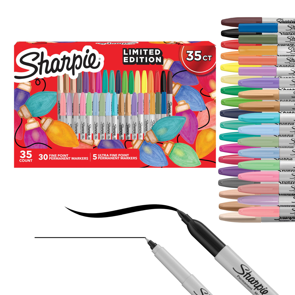 Sharpie Permanent Markers, Ultimate Collection, Fine and Ultra Fine Points, Assorted Colors, 115 Count - Classroom, Large Pack, Office Supplies