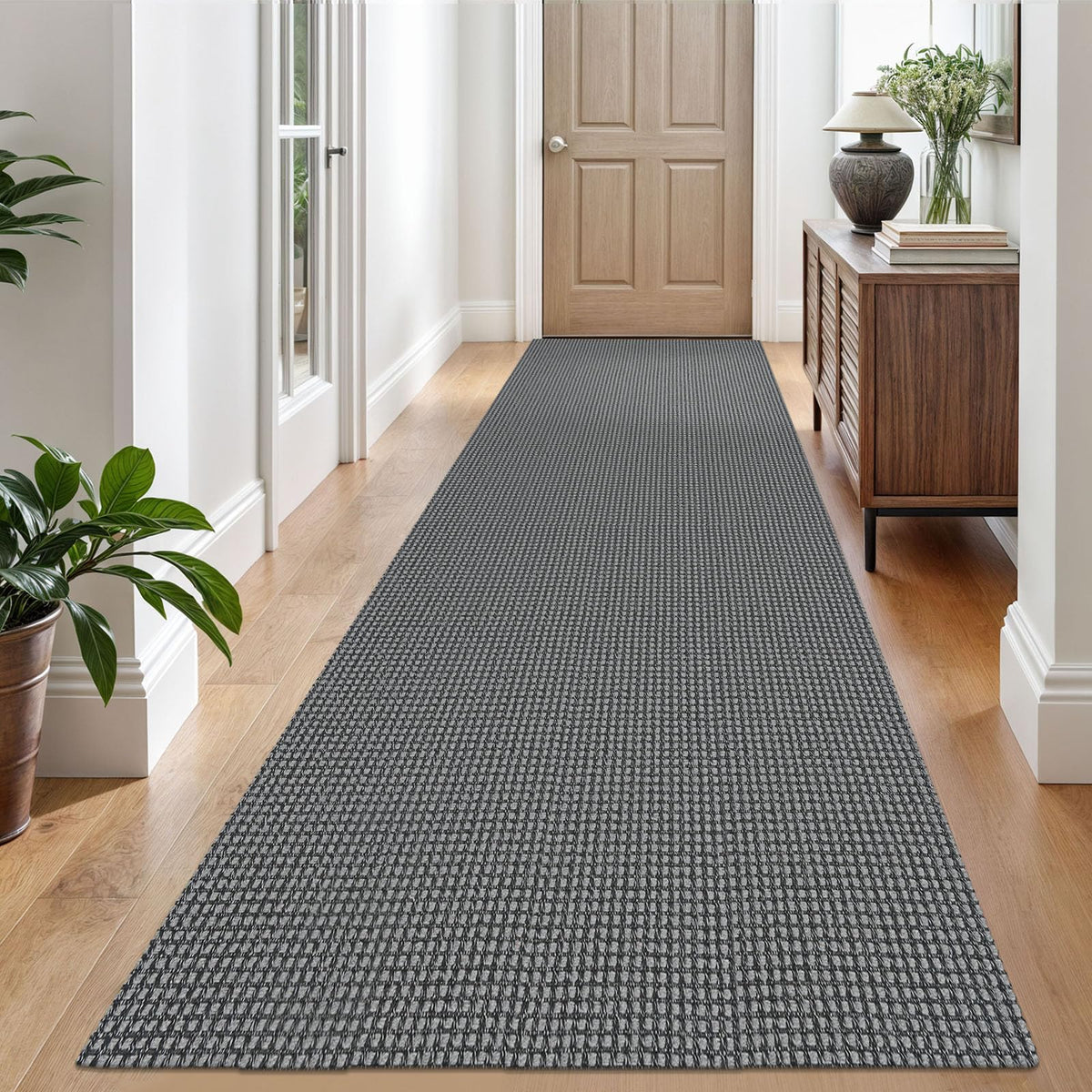 EARTHALL Woven Area Rugs 6x9 Ft Washable Living Room Rugs Non Slip Rubber Backed Dining Room Rug Braided Bedroom Rugs Indoor Floor Carpet for Living Room, Bedroom, Dining Room, Beige/Ivory