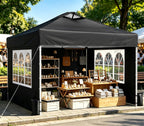10x10 Pop Up Canopy Tent with One Push Setup, 3 Adjustable Heights, White