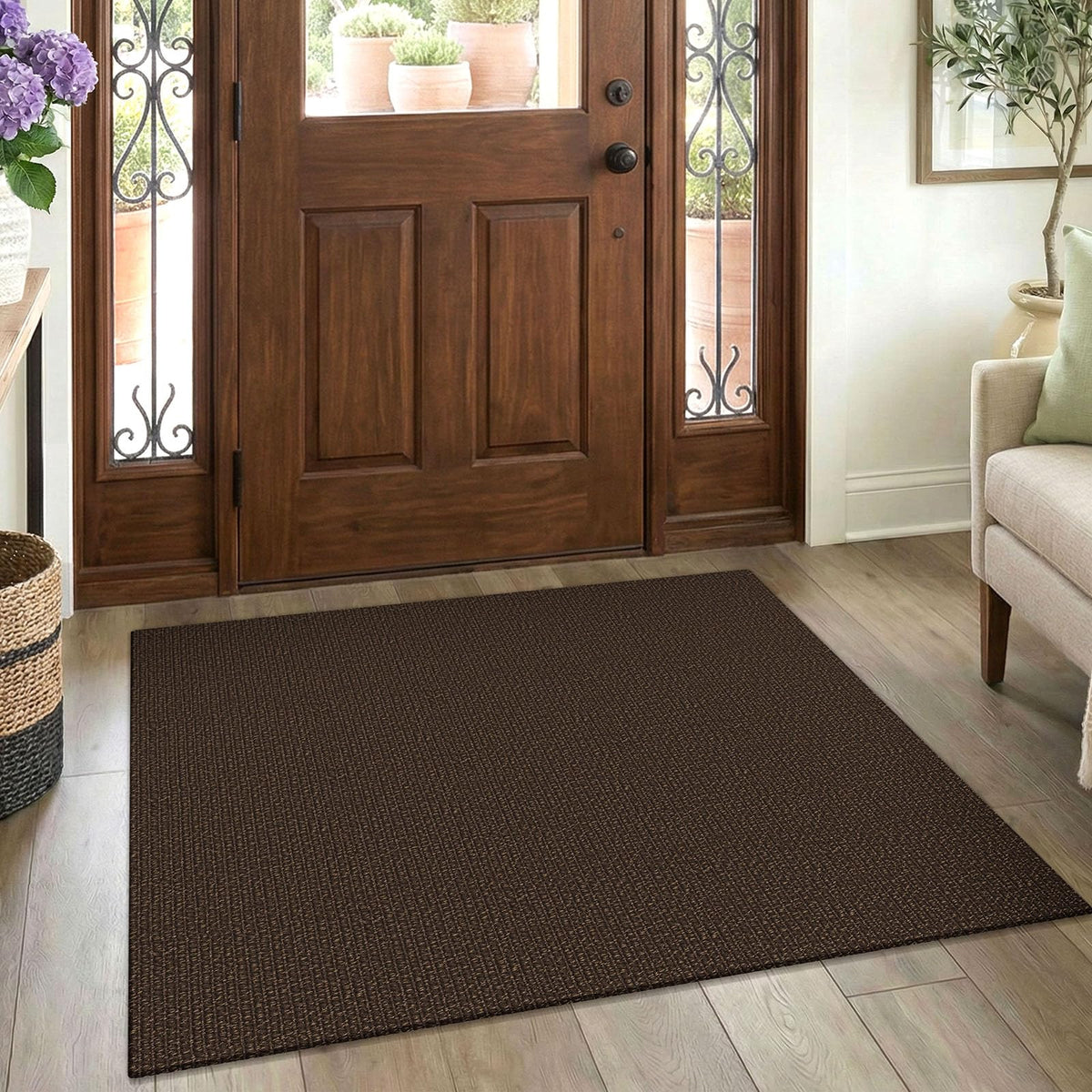 EARTHALL Washable Area Rug, Non Slip Living Room Rug, 5x7 Ft, Sand/Beige