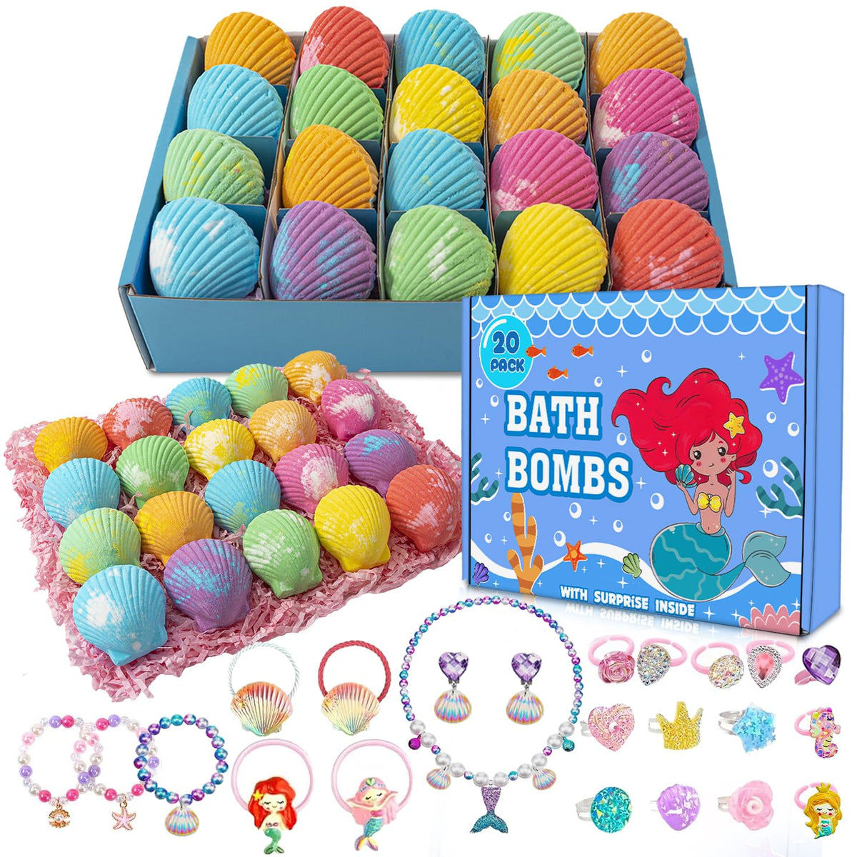 Halloween Bath Bombs for Kids with Surprise Inside 20 Pack Bath Bombs with Fruity Scents, Relaxing Aromas, Ideal Gift for boy Girls