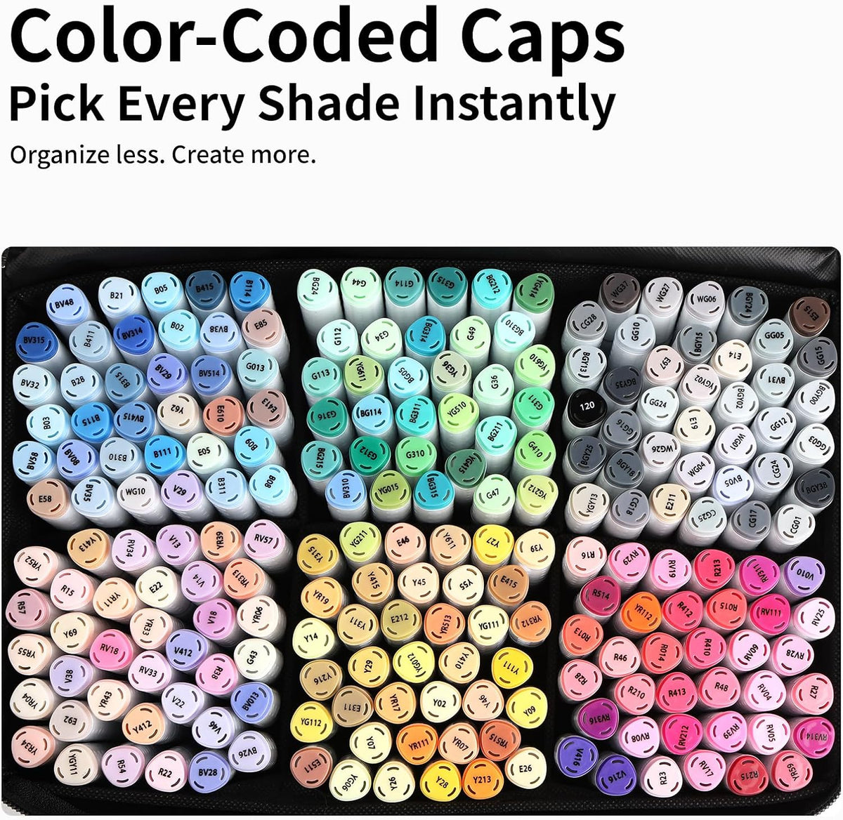 216 Colors Alcohol Markers, Brush & Chisel Dual Tip Marker Set