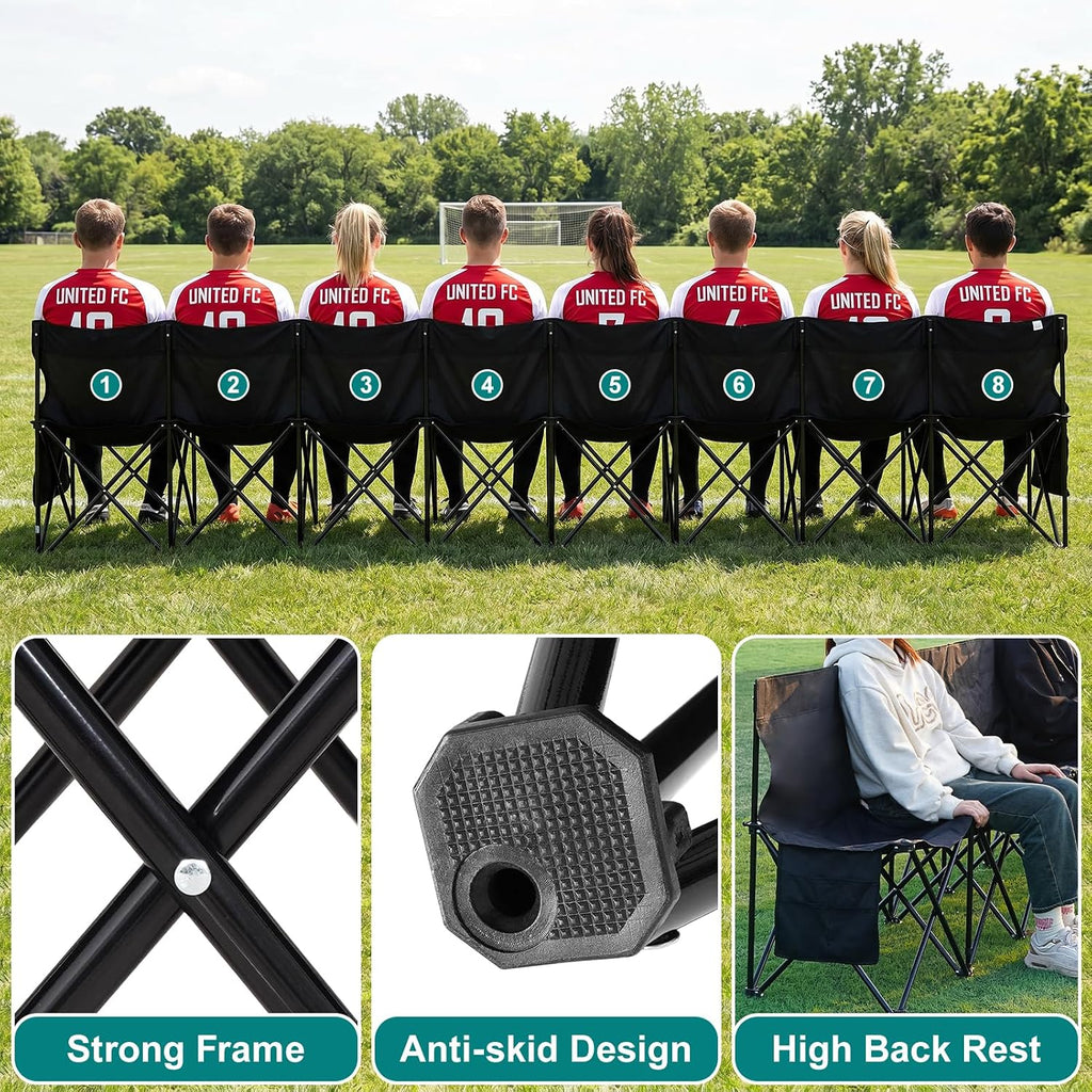 1MORE Folding Bench, Portable Foldable Sideline Bench for Team with Carry Bag