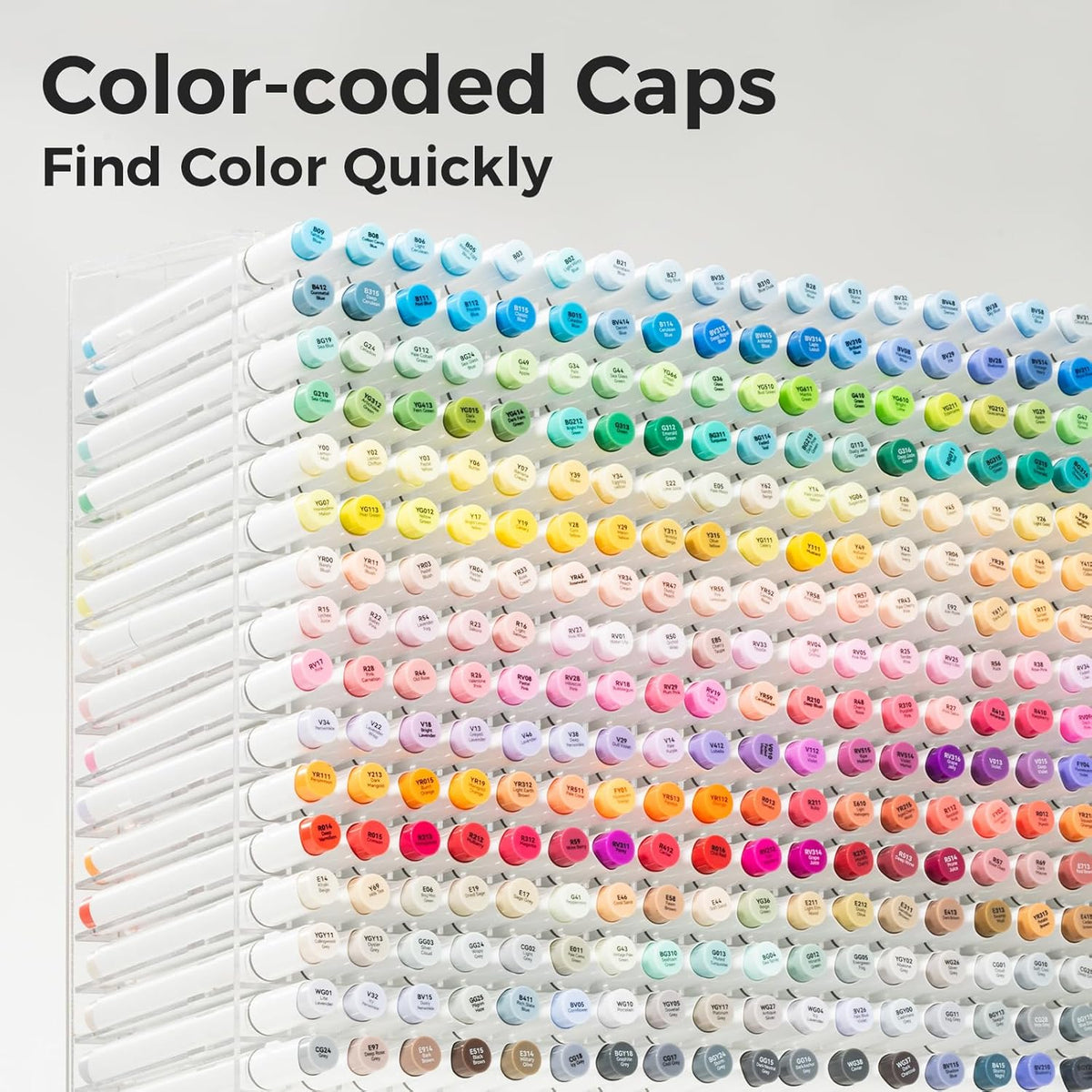 Ohuhu Alcohol Markers Brush Tip 168 Colors for Adults Coloring Refillable