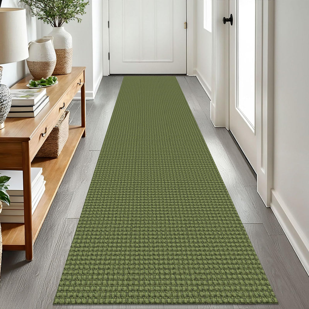 EARTHALL Woven Area Rugs 6x9 Ft Washable Living Room Rugs Non Slip Rubber Backed Dining Room Rug Braided Bedroom Rugs Indoor Floor Carpet for Living Room, Bedroom, Dining Room, Beige/Ivory