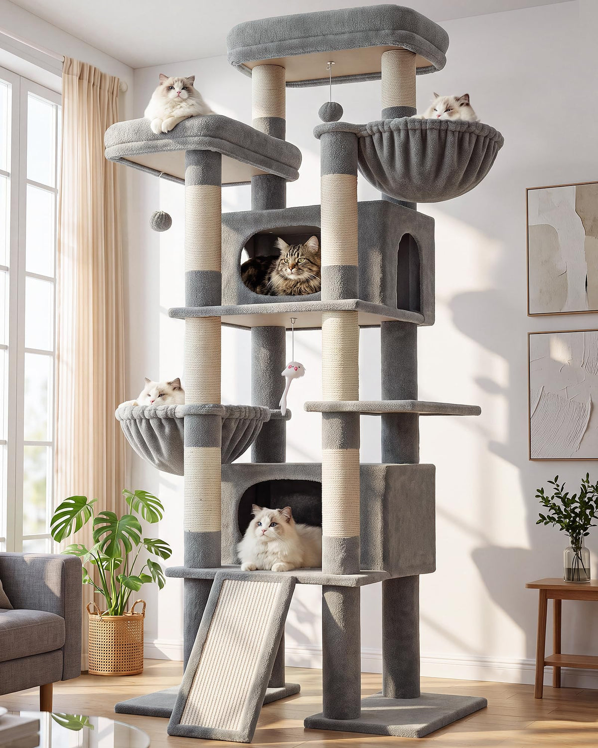 Globlazer Giant Tall Heavy Duty Cat Tower for Indoor Large Cats, F83B