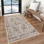 KUTA Vintage Extra Long Runners for Hallways 2.6x18ft Washable Blue White