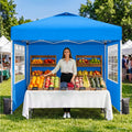 10x10 Pop Up Canopy Tent with Dual Vented Roof, One Push Setup, White