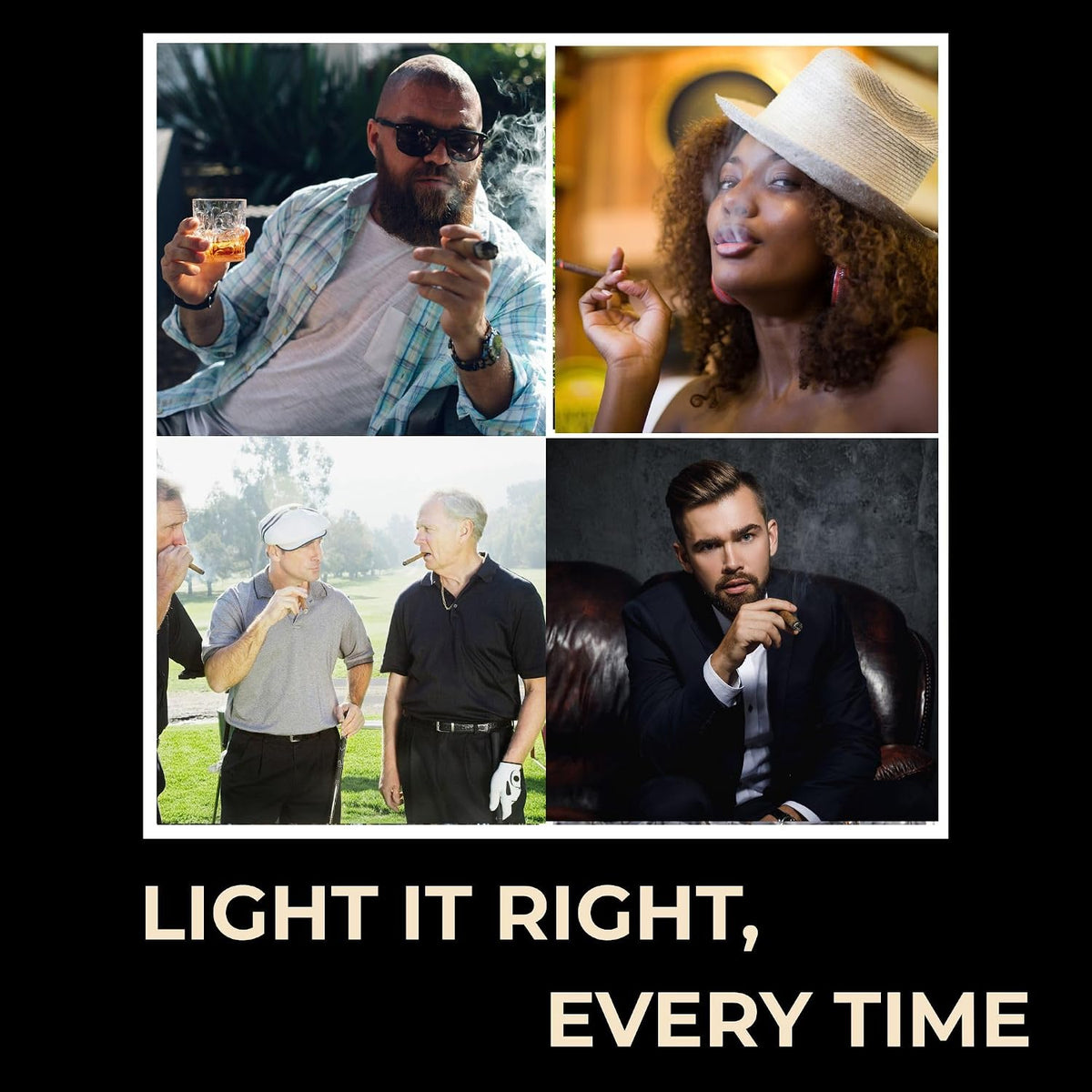 The Burner by ALEC Bradley – Table Cigar Lighter for Tobacco – Wind-Resistant, Butane-Powered, Easy to Use, Large Flame, Lights Up to 1,000 Cigars Before Refill