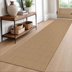 EARTHALL Woven Area Rugs 6x9 Ft Washable Living Room Rugs Non Slip Rubber Backed Dining Room Rug Braided Bedroom Rugs Indoor Floor Carpet for Living Room, Bedroom, Dining Room, Beige/Ivory