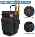MATEIN Rolling Tackle Box with Cooler, Large Fishing Backpack with Wheels