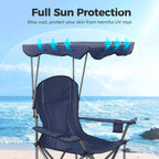 ALPHA CAMP Heavy Duty Canopy Camping Chairs with Adjustable Sunshade