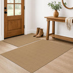 EARTHALL Woven Area Rugs 6x9 Ft Washable Living Room Rugs Non Slip Rubber Backed Dining Room Rug Braided Bedroom Rugs Indoor Floor Carpet for Living Room, Bedroom, Dining Room, Beige/Ivory