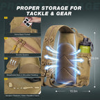 Ghosthorn Fishing Backpack with 3600 Tackle Box Fishing Gear Set Tackle Bag