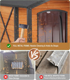 Extra Large Heated Dog House Outdoor with Full Iron Frame and Covered Porch
