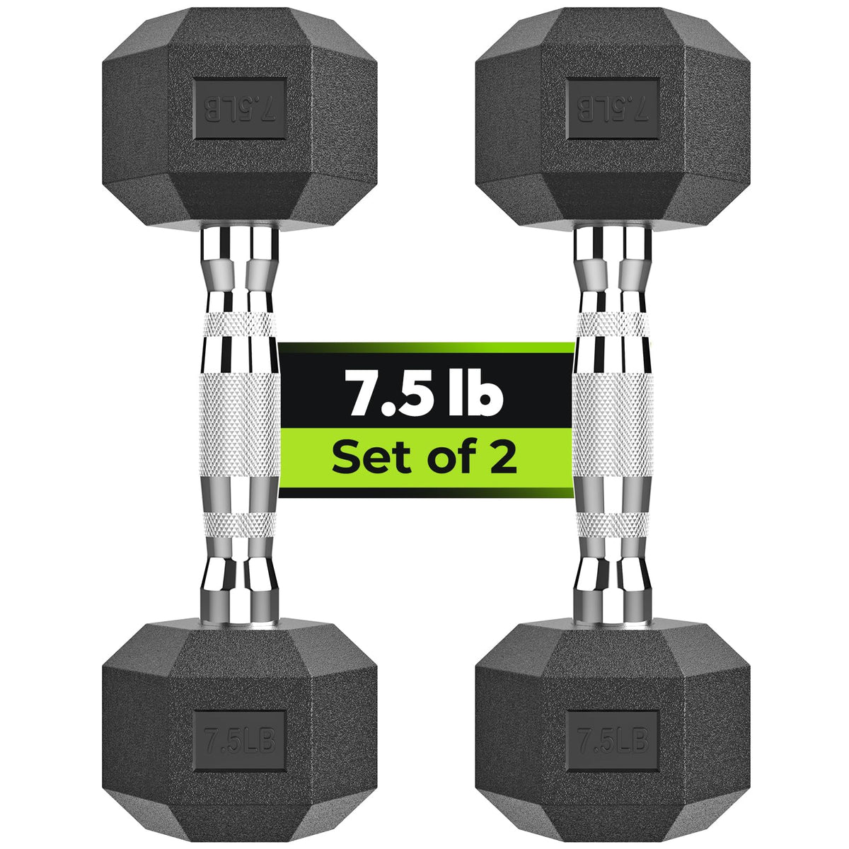 HANDBODE Hex Dumbbell Set of 2, Rubber Encased Fixed Dumbbells, 2.5-65 lb