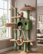 Hey-brother Cat Tree Tower with Padded Platform Bed, Hammock, MPJ019-SW