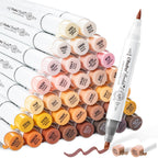 Ohuhu Alcohol Markers 96 Pastel Colors Brush Soft Chisel for Adults Drawing