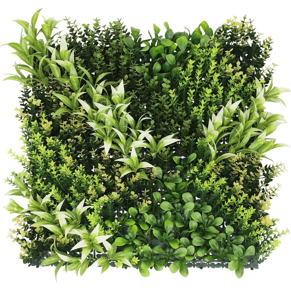 ECOOPTS 40"x40" Faux Ivy Privacy Fence Screen Artificial Boxwood Panels Topiary Hedge Plants for Indoor Outdoor Decoration, 9 Mixed Leave, 3 Packs