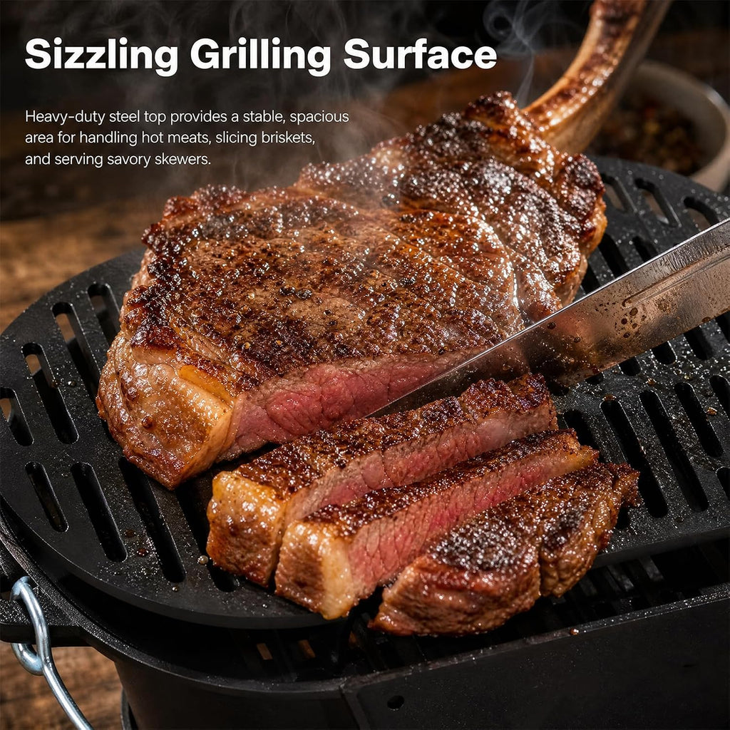 100% Cast Iron Hibachi Grill Charcoal, Hibachi Grill Outdoor, Oval