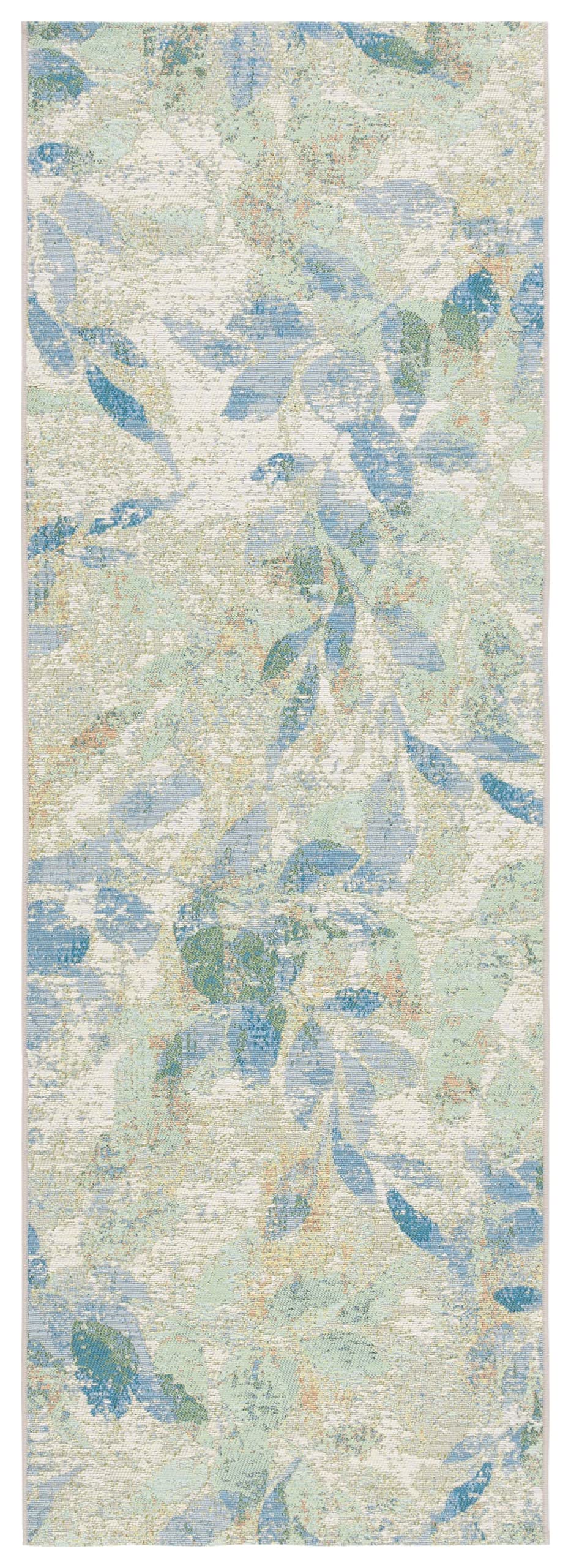 SAFAVIEH Washable Rug Outdoor Barbados Collection - 8' x 10'5", Blue & Ivory, Non-Shedding & Easy to Clean, Ideal for Patio, Backyard, Mudroom (BAR594M)