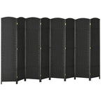 HOMCOM Room Divider 8 Panel Folding Privacy Screen 5.6' Tall Nature Wood