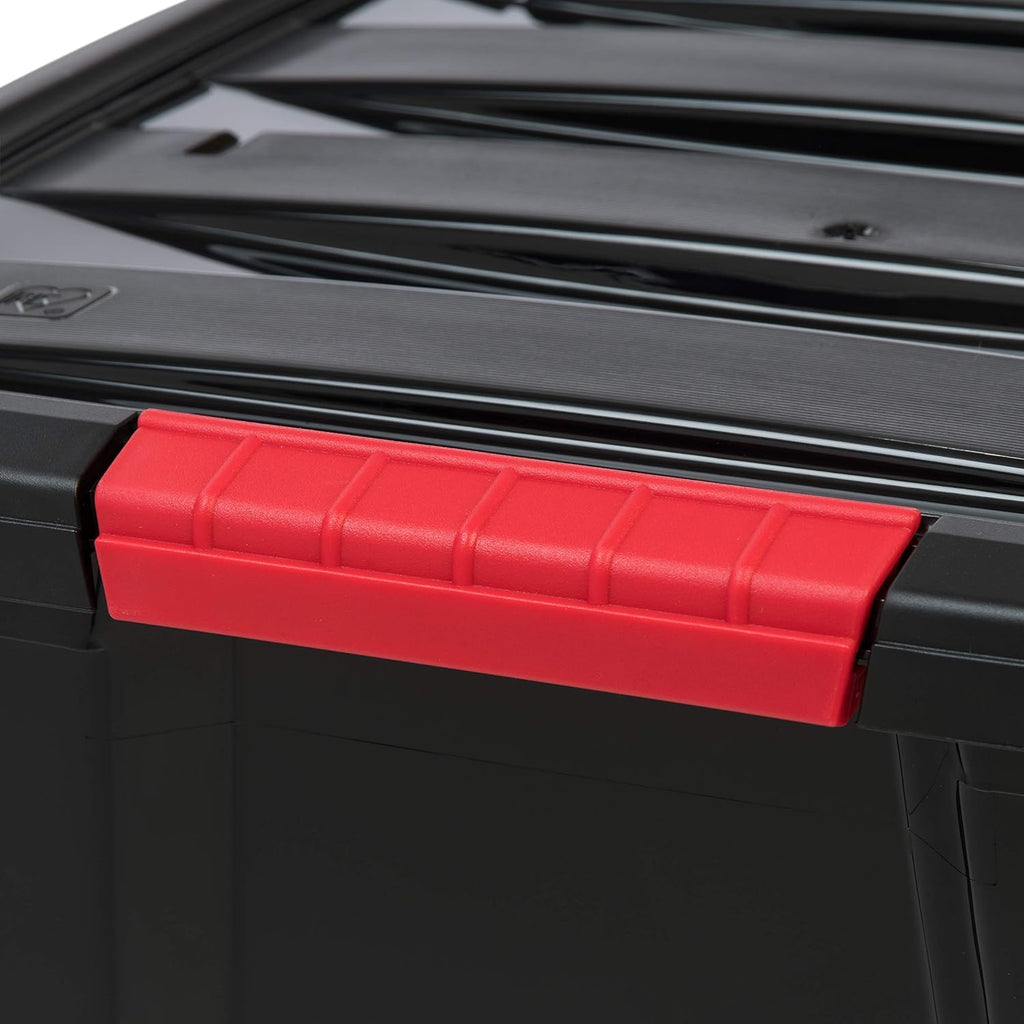 IRIS USA 6-Pack 54 Quart Storage Bins with Lids, Black
