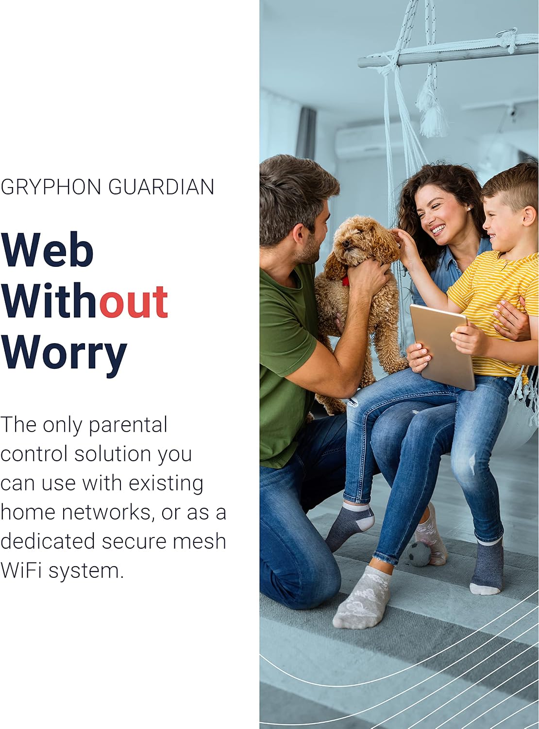 Gryphon Guardian Mesh WiFi Router Parental Control System with Next-Gen Firewall & Content Filters Dual-Band 1.2 Gbps, Covers 1800 sq. ft. per Mesh Router Replace/Add-to Existing Network (Renewed)