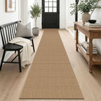 EARTHALL Woven Area Rugs 6x9 Ft Washable Living Room Rugs Non Slip Rubber Backed Dining Room Rug Braided Bedroom Rugs Indoor Floor Carpet for Living Room, Bedroom, Dining Room, Beige/Ivory