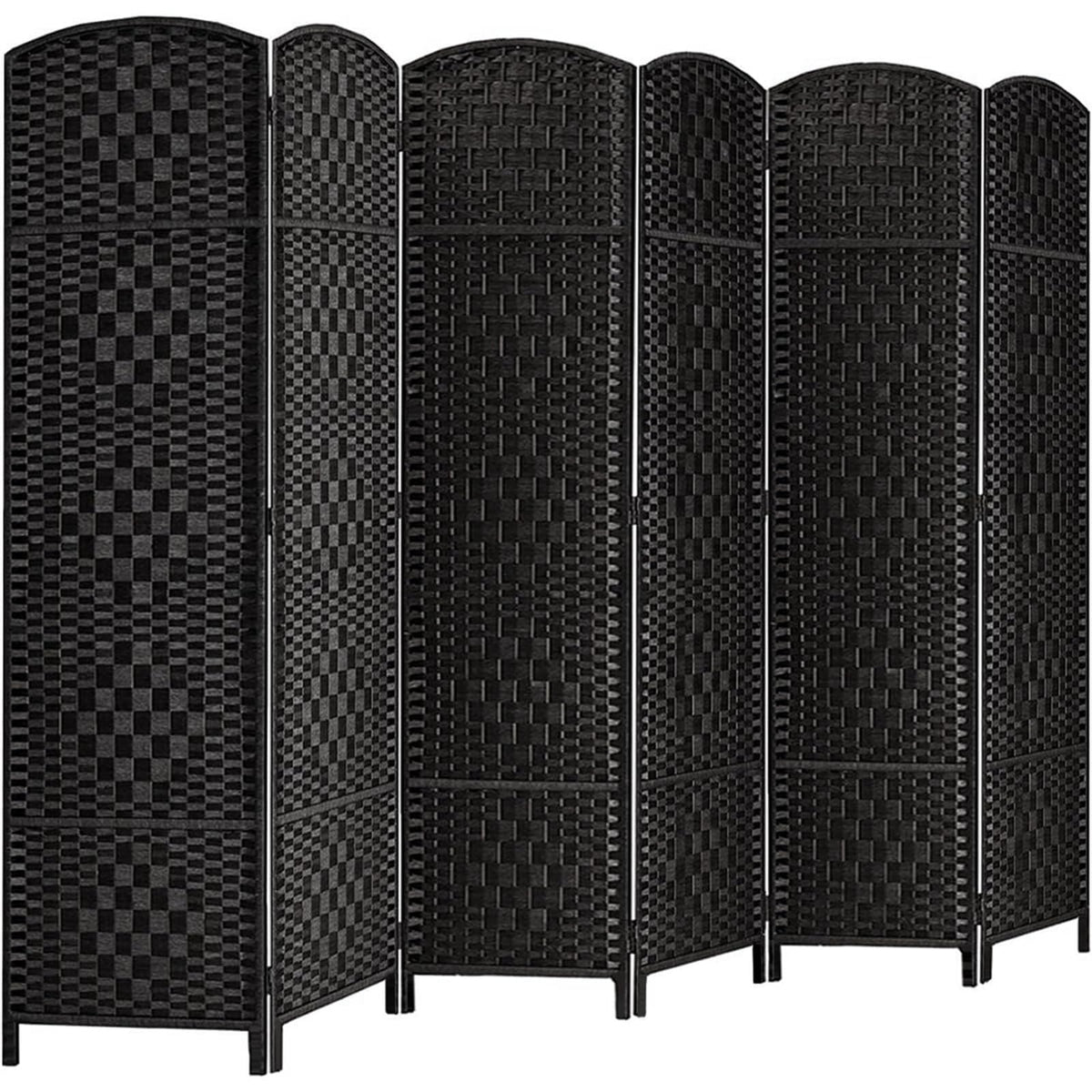 Rose Home Fashion Room Divider, 6 ft Tall Room Dividers and Folding Privacy Screens, 16in Privacy Screen 6 Panel Dark Coffee Space Temporary Wall Foldable Partition Separation