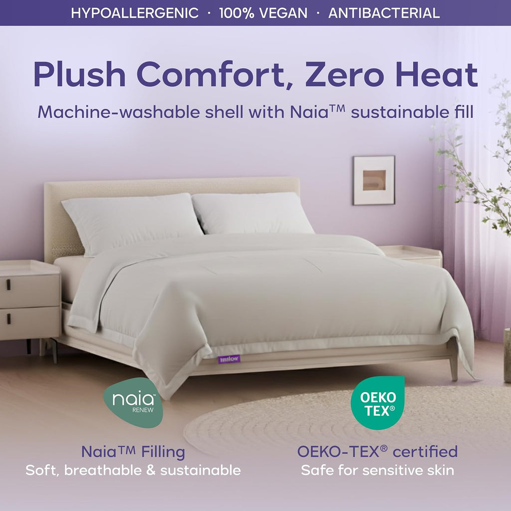 Mellow Cloud Cold Cooling Comforter for Hot Sleepers, Built-in Duvet, Gray
