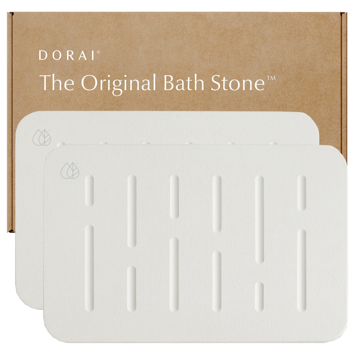 Dorai Home Stone Bath Mat - Premium Diatomaceous Earth Bath Floor Mats with Non-Slip Base, Fast-Drying Modern Shower Mat for Bathroom | Rain Slate