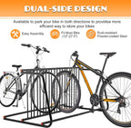 10-Bike Floor Bike Rack, 60” Dual-Sided Freestanding Steel Bike Stand for Garage, Schools & Events, Heavy-Duty Powder-Coated Storage Organizer, Easy Assembly