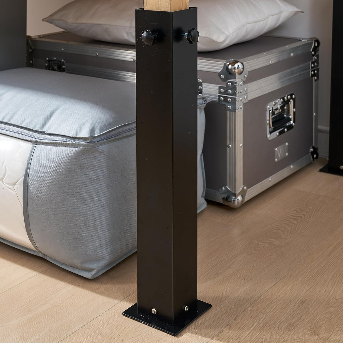 DormCo Suprima Ultimate Height Black Bed Risers - Carbon Steel