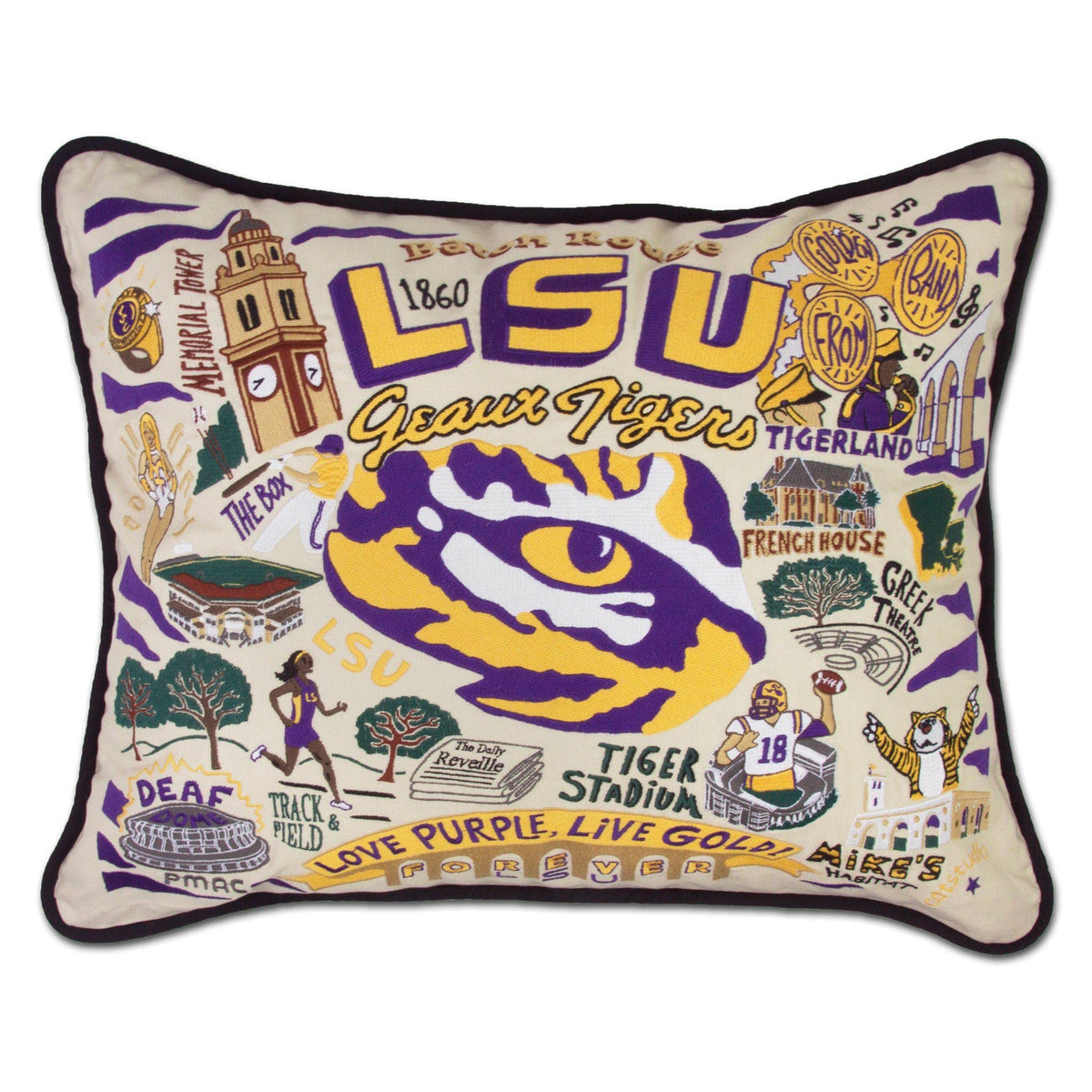 Catstudio Texas A&M Aggies Hand Embroidered Throw Pillow