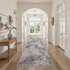 DMOYEST Area Rug Living Room Rugs 9x12 Washable Abstract Grey Carpet